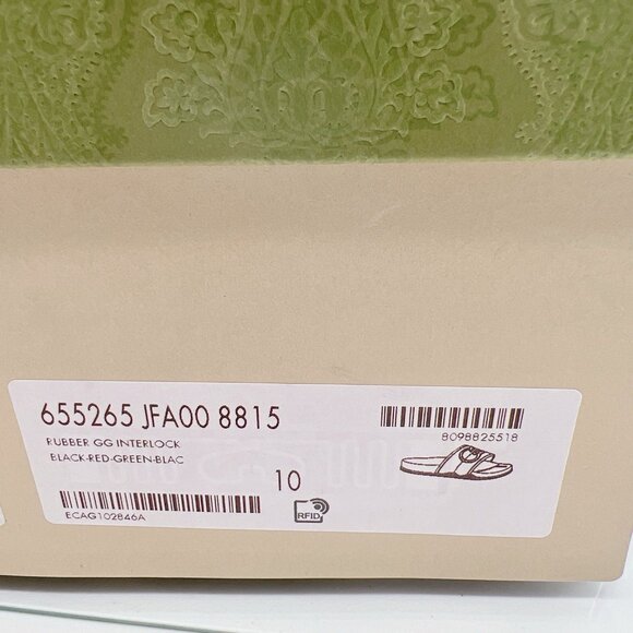 Gucci Agrado Interlocking G Logo Rubber Slide Sandals Black Mens UK 10 US 10.5 - Picture 16 of 16